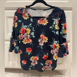 Floral Green Envelope blouse